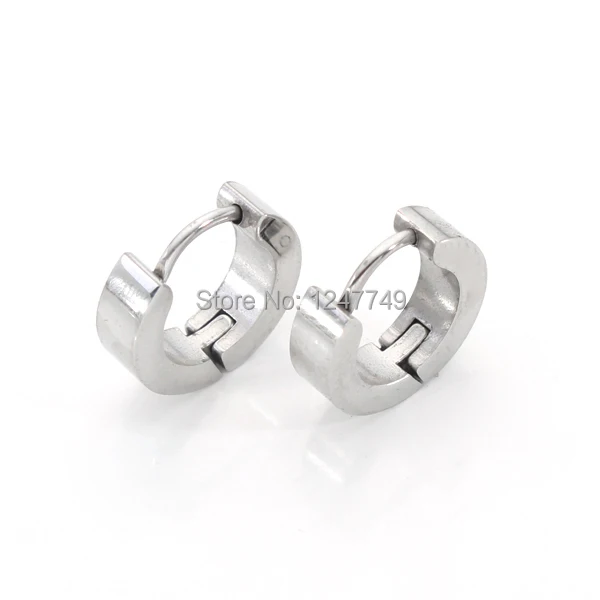 Man Ear Clip On Earrings Mens Barbell Punk Gothic Stainless Steel Ear
