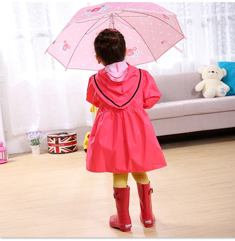 7.Kids Children's Raincoat Rain Coat Poncho Jackets Rainsuit Outdoor Rainwear For Children Girl's Polyester Yellow Red Rain Ponchos