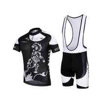 KEYIYUAN Wolf/мужские майки для велоспорта+ гелевые дышащие мягкие шорты черного цвета