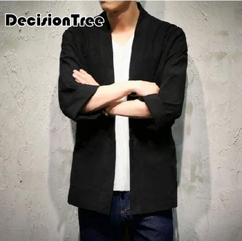 

2020 mens kimono japanese clothes streetwear casual kimonos jackets harajuku japan style cardigan outwear