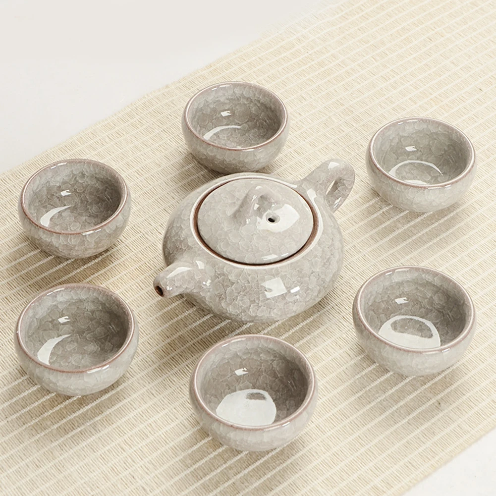 

Chinese Tea Set Porcelain Teapot with 6 Ceramic Tea Cups Home Ornaments Hogard