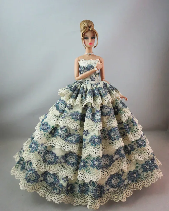 Платья для куклы Барби одежда; вечернее платье принцессы; платье-комплект для вечеринки для Барби детский наряд 1/6 белый, розовый, сиреневый, красный, черный