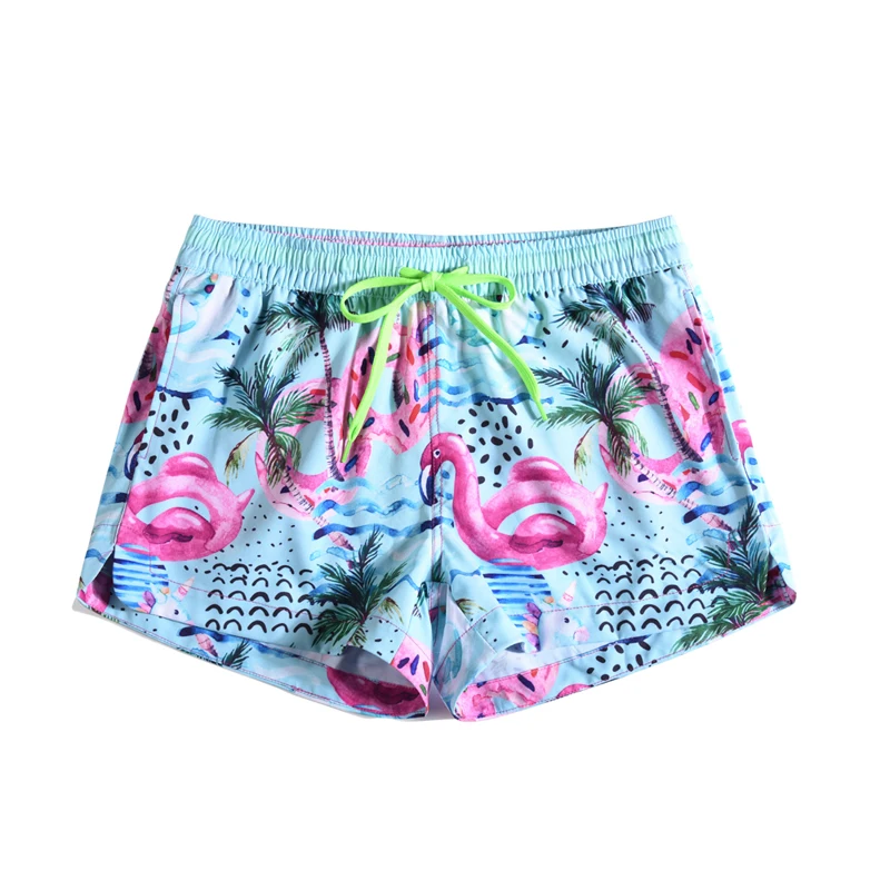 

Quick-drying 3D Shorts Beach Womens Creative Graffiti Drawstring Elastic Tape Loose Board Shorts Bermuda 2019 Summer Holiday