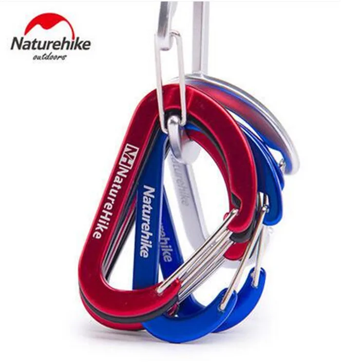

Naturehike 4pcs Outdoor Camping Climbing Carabiner D Shape Key Chain Set Buckle Fast Hang Mini Buckle Hook Aluminum Alloy 6.5cm
