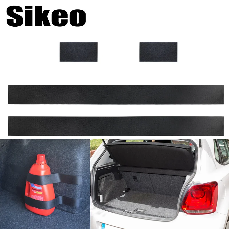 

4 Pcs Fire Extinguisher Car Trunk Belts Storage Bag Magic Tapes Fixing Bandage Straps Fastener Bracket Stickers Car Styling