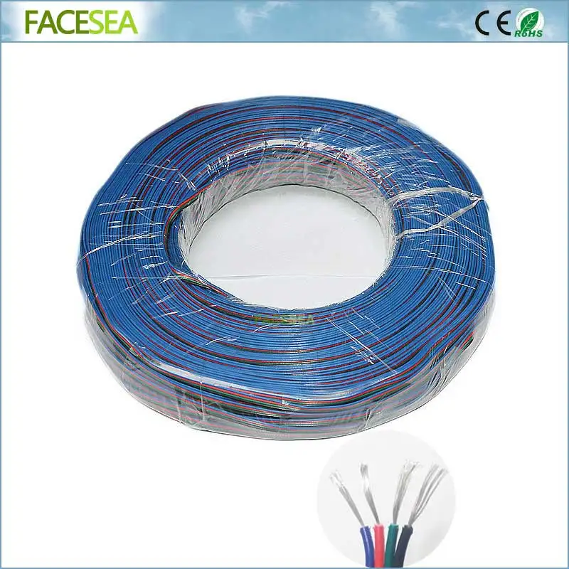 

100m 18AWG 22AWG 4pin 5pin electrical Extension wire, thinned copper insulated wire, Connector Cable For RGB RGBWW LED Strip