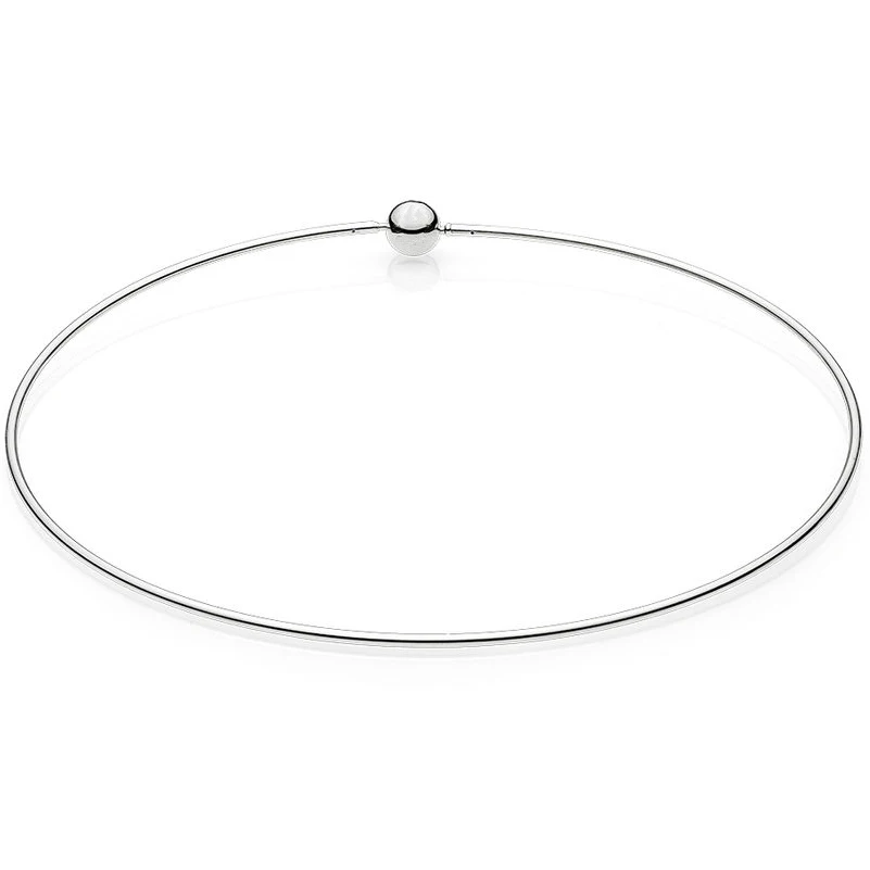 

New 925 Sterling Silver Necklace Ball Clasp ESSENCE COLLECTION Smooth Necklace Bracelet Fit Women Bead Charm Diy Fine Jewelry