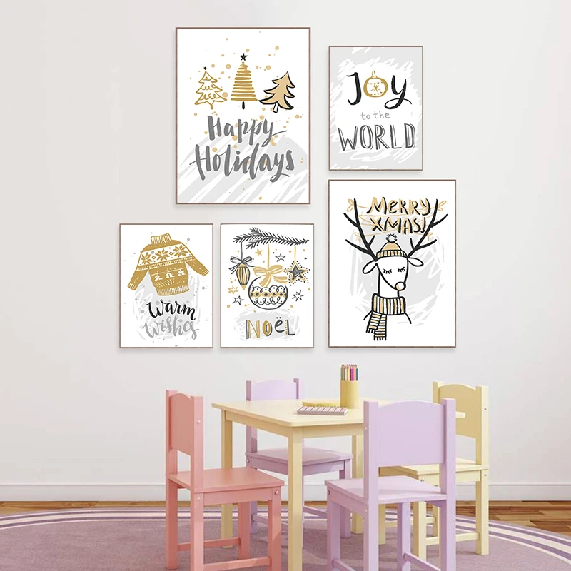 Nordic-Canvas-Painting-Festival-Christmas-Posters-Prints-Art-Pictures-Wall-Decor-kids-Bar-Kitchen-Hotel-Living (2)
