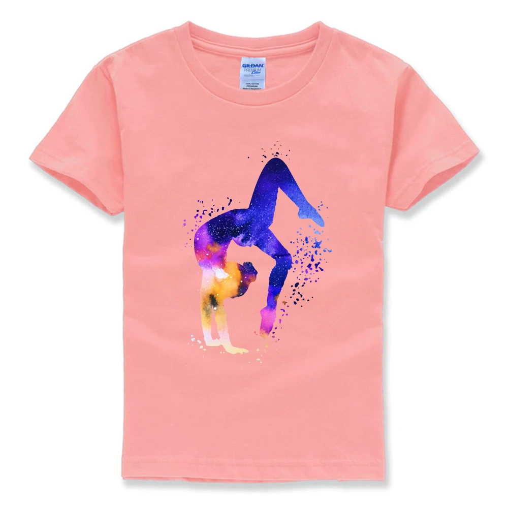 Детская футболка для занятий гимнастикой и акварелью; детская спортивная футболка на заказ