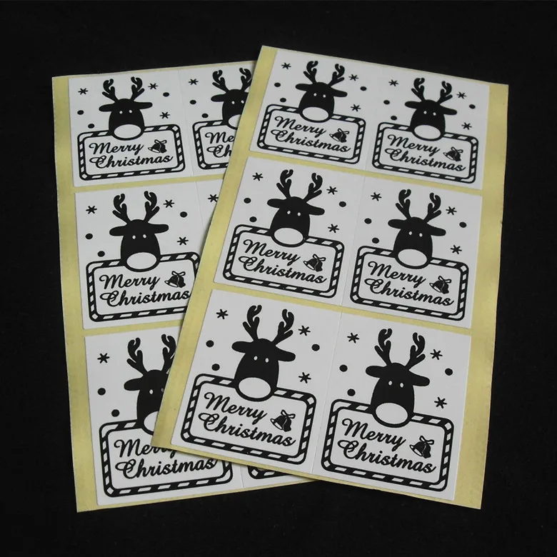 

Free shipping " Merry Christmas "gift sealing sticker For baking package cake box/bags/cup decoration White background label