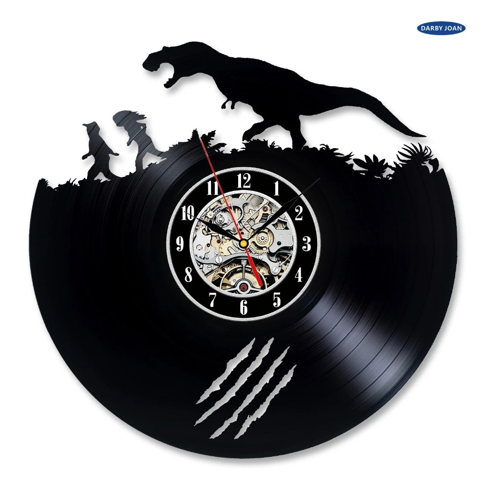 Saat Jurassic Park Theme Vinyl Record orologio da parete regalo di natale  dial vision|wall clock|record wall clockvinyl record wall clock - AliExpress