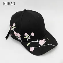 RUHAO Новая бейсбольная Кепка с вышивкой сливы Мужская Женская бейсболка с регулируемой защелкой s модная мужская шляпа Bone Garros
