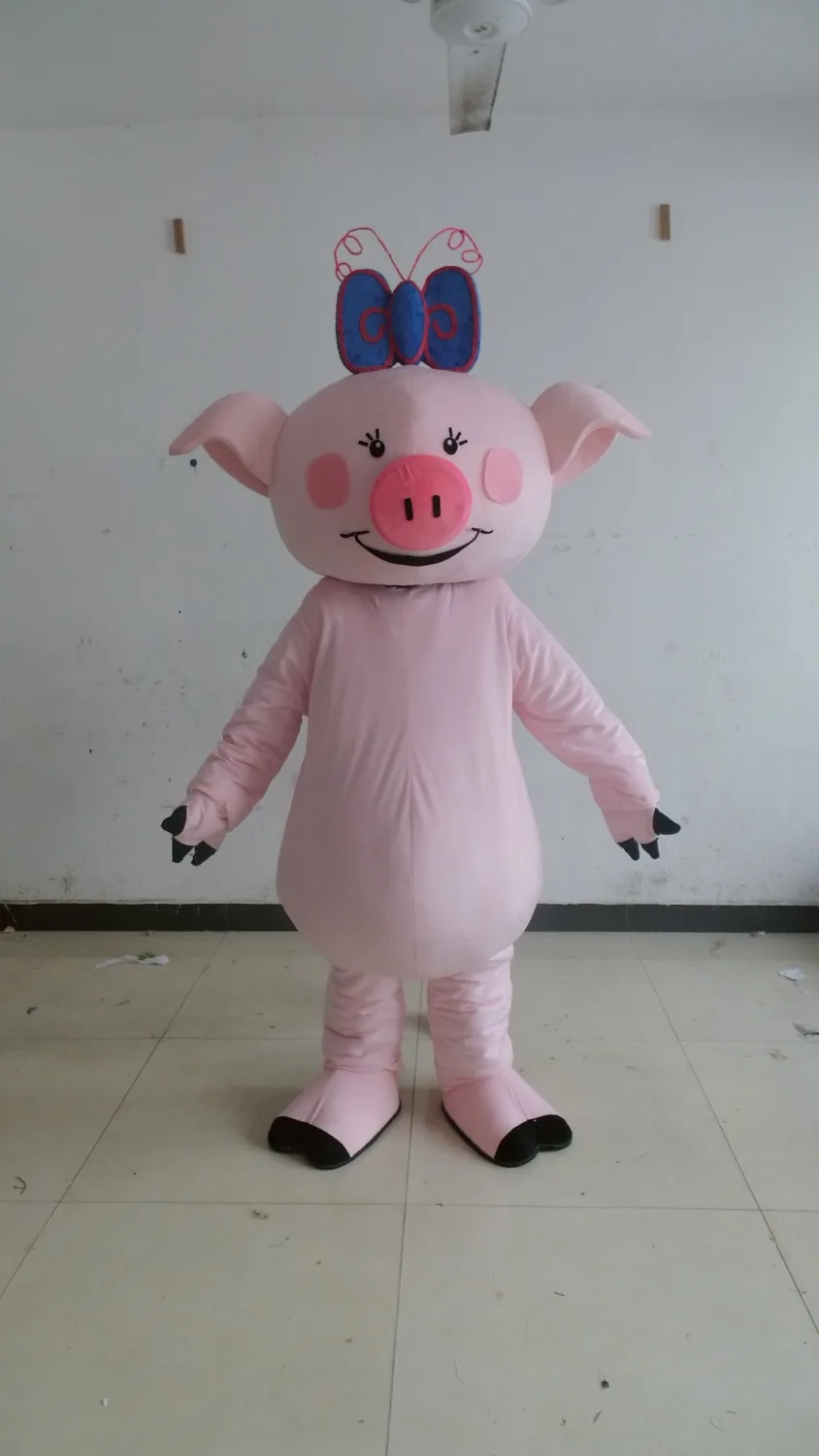 

Hot sale 2014 Character Adult cute pink pig Mascot Costume fancy dress Halloween party costume