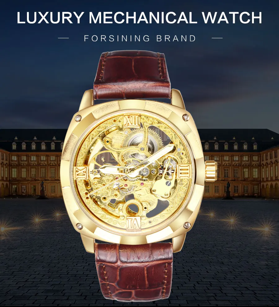 F-A980_01FORSINING Top Brand Luxury Men Mechanical Watches Skeleton Transparent Roman Numerals Dial Leather Strap Auto Wristwatches 2019 (1)