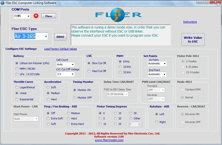 Flier airplane firmware