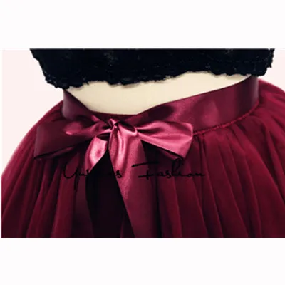 Wine red 15 цветов Макси Длинная Роскошная мягкая юбка из фатина черная плиссированная юбка-пачка Женская винтажная Нижняя юбка lange rok jupes falda - Цвет: Wine red