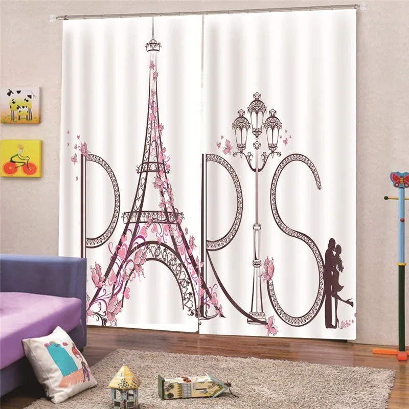 Us 24 79 34 Off 3d Digital Print Paris View Modern Blackout Curtains Living Room Bedroom Window Solid Finished Custom Drapes Home Decor Ap15 In