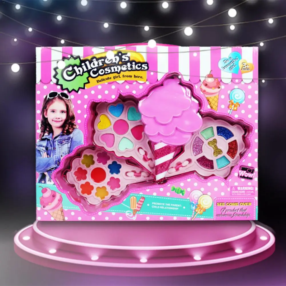 Набор косметики для детей три слоя мороженого косметическая коробка для девочек сценическая косметика для игры в игры