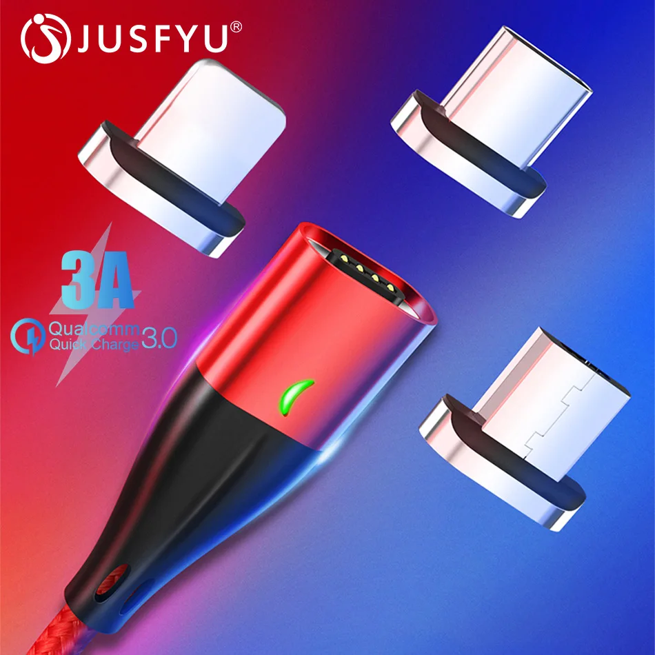 

3A Magnetic USB Cable Fast Charging USB Type C Cable Magnet Charger Data Charge Micro USB Cable Mobile Phone Cable USB Cord