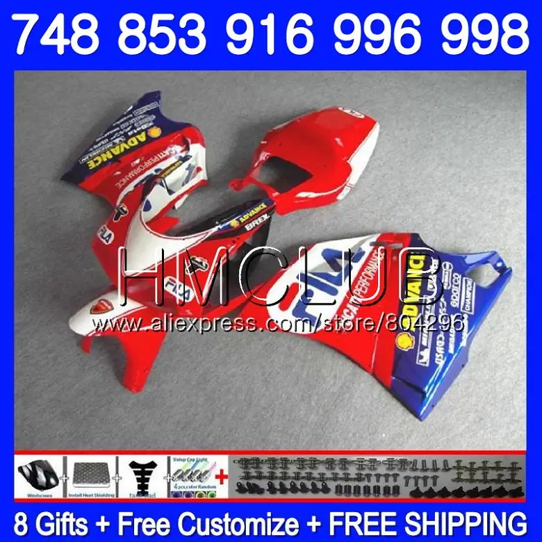 

Fairing For DUCATI 748 853 916 94 95 96 97 98 99 01 02 135HM.15 996 998 S R Red blue !! 1994 1996 1997 1998 1999 2000 2001 2002