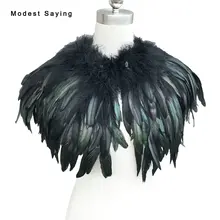 Ведьмы в готическом стиле Стиль тёплые свадебное болеро с Стразы Для женщин Формальные Свадебные накидки пончо шали Свадебные аксессуары YB5