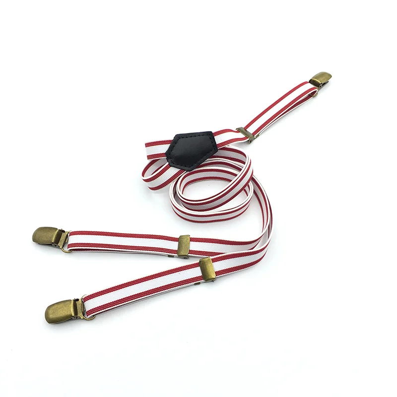 

red stripe 3 clips suspender free shipping