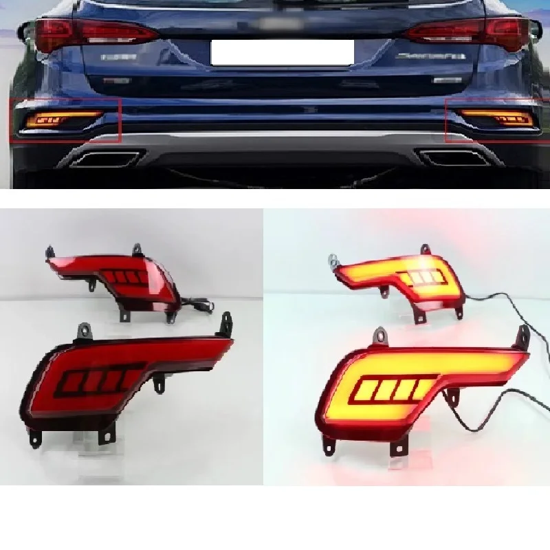 Car Flashing Led Rear Brake lights Moving Brake light rear bumper taillight For IX45 2016 2017 12V Driving Lamp CITY CAR AUTO Car Flashing Led Rear Brake lights Moving Brake light rear bumper taillight For IX45 2016 2017 12V Driving Lamp CITY CAR AUTO