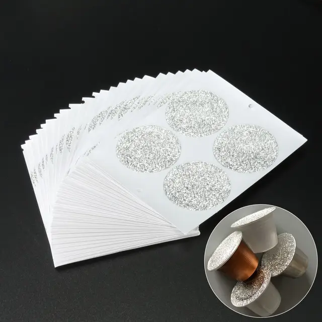 Best Price 100Pcs 37mm Food Grade Material Disposable Self Adhesive Aluminum Foils Lids Sticker For Refilling Coffee Capsule