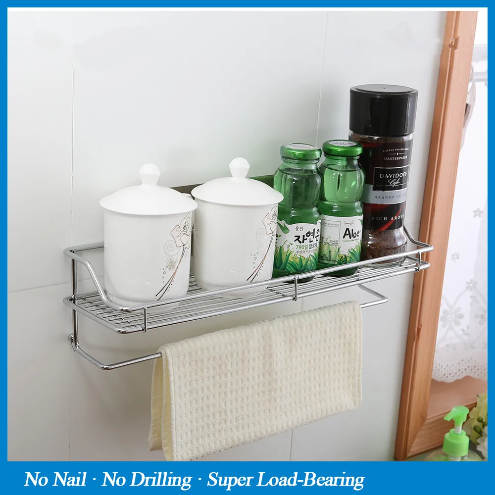 POSEPOP 40 см настенная металлическая вешалка, полки для ванной кухонная стойка хромированная мета для хранения шампуня держатель с полотенцем