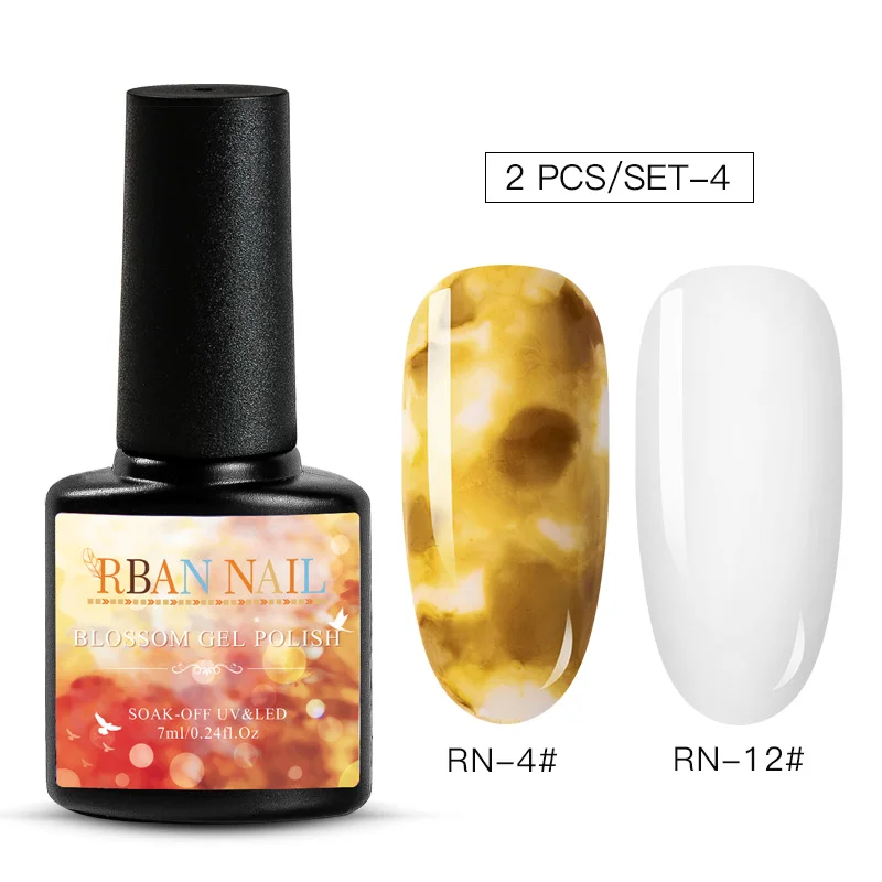 RBAN NAIL DIY акварельный лак для ногтей цветок гель Полупостоянный УФ лампа замачиваемый гель для ногтей Декор лак для нейл-арта маникюрный салон - Цвет: ZH04527