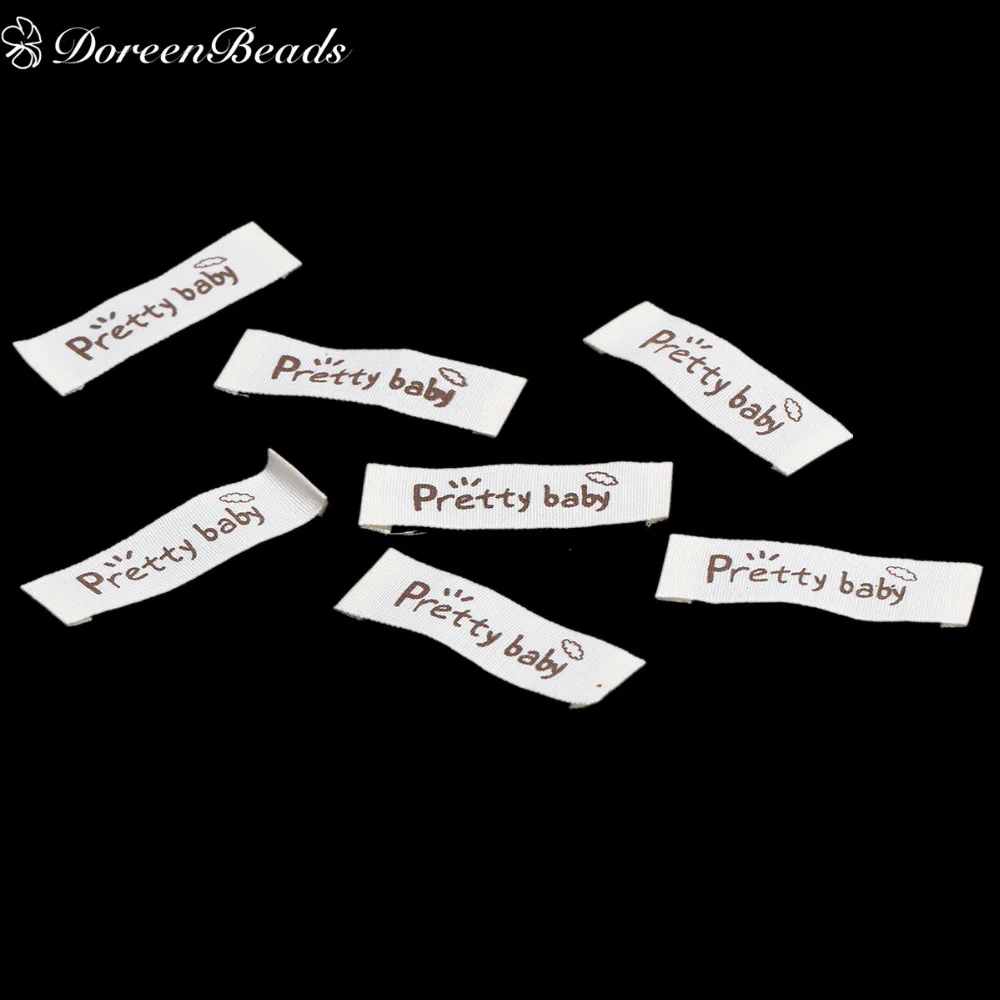 DoreenBeads 10 шт. ручной работы сумки для одежды Швейные тканевые печатные этикетки