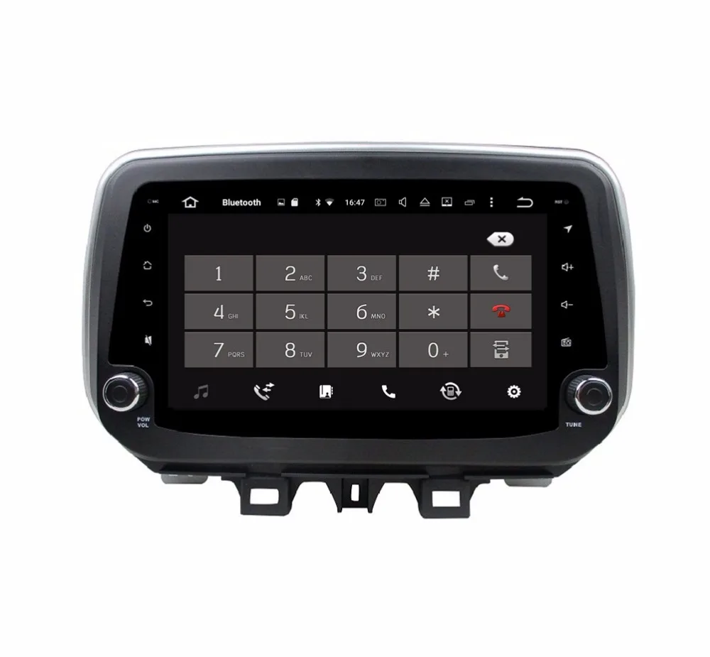 Top 1024*600 HD 9" Quad Core Android 8.1 Car Audio DVD Player for Hyundai IX35 Tucson 2018 Radio GPS WIFI Bluetooth Mirror link USB 4