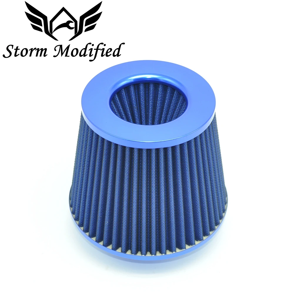 

SuTong 1PC Universal Auto Vehicle Car Air Filter Cold Air Intake Filter Cleaner 76mm Dual Funnel Adapter works 120*155*155