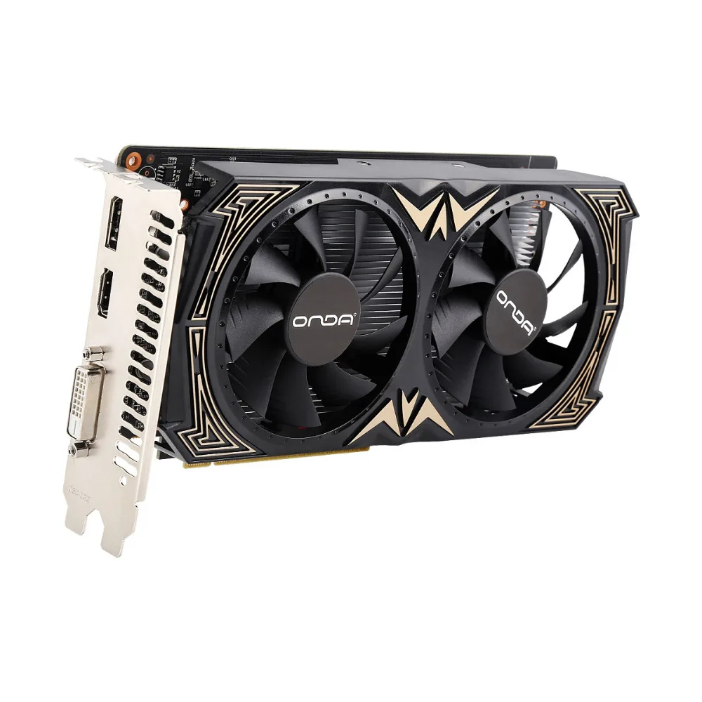 Onda NVIDIA GTX1050 2 ГБ GDDR5 128bit Графика карты с HDMI + DP DVI и два вентилятора охлаждения видео