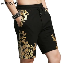 NEWDISCVRY модные мужские шорты летние хлопковые Свободные Мужские Пляжные Шорты повседневные шорты на шнурке Большие размеры 4xl