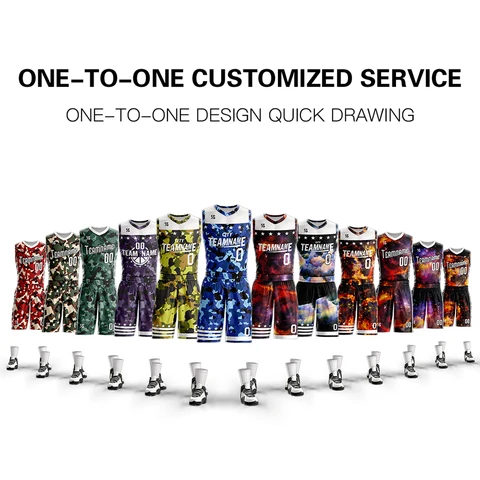 Design de Basquete Jérsei Sublimação Impressão Logotipo Personalizado Equipe Número Basquete Uniforme Masculino Juventude Correndo Kits