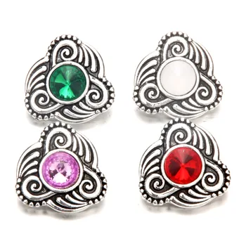

Flowers Rhinestone Snap Buttons Charms Snap jewelry Fit For DIY Charms Bracelets Gift