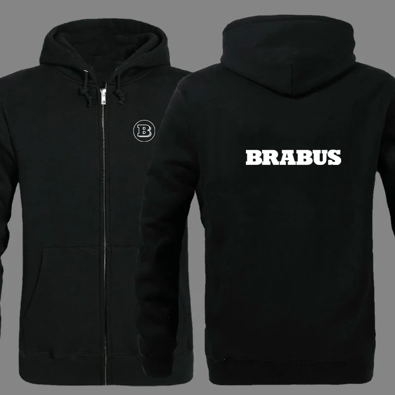 

BRABUS logo zipper Hooded Sweatshirt Winter Sweatshirts Zipper Jacket Cotton Coat Fashion Hoodie