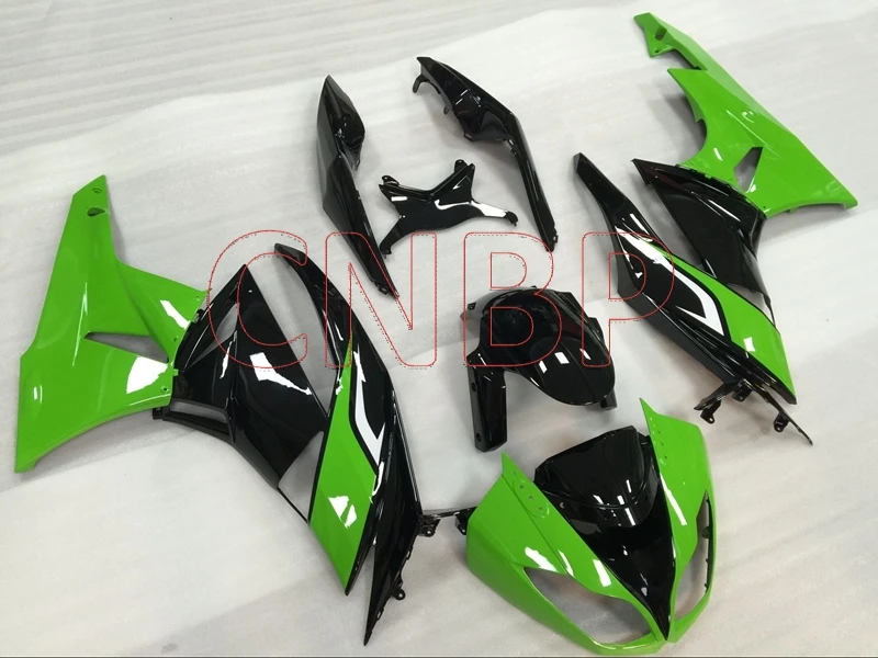 Обтекатели для ниндзя Φ 2009 2012 зеленые черные Кузов Kawasaki Zx6r 2011 без краски|Полные