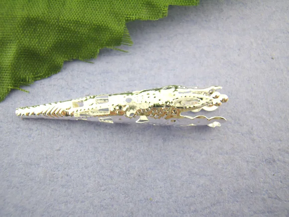 

DoreenBeads 15PCs Silver Plated Filigree Nail Spacers Beads Caps9*40mm