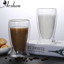 Arshen 450 мл, творческое яйцо в форме двойных стенок, стекло, прозрачная ручная работа, Термостойкие чашки для питья кружка для напитков кофейный стакан, кружки