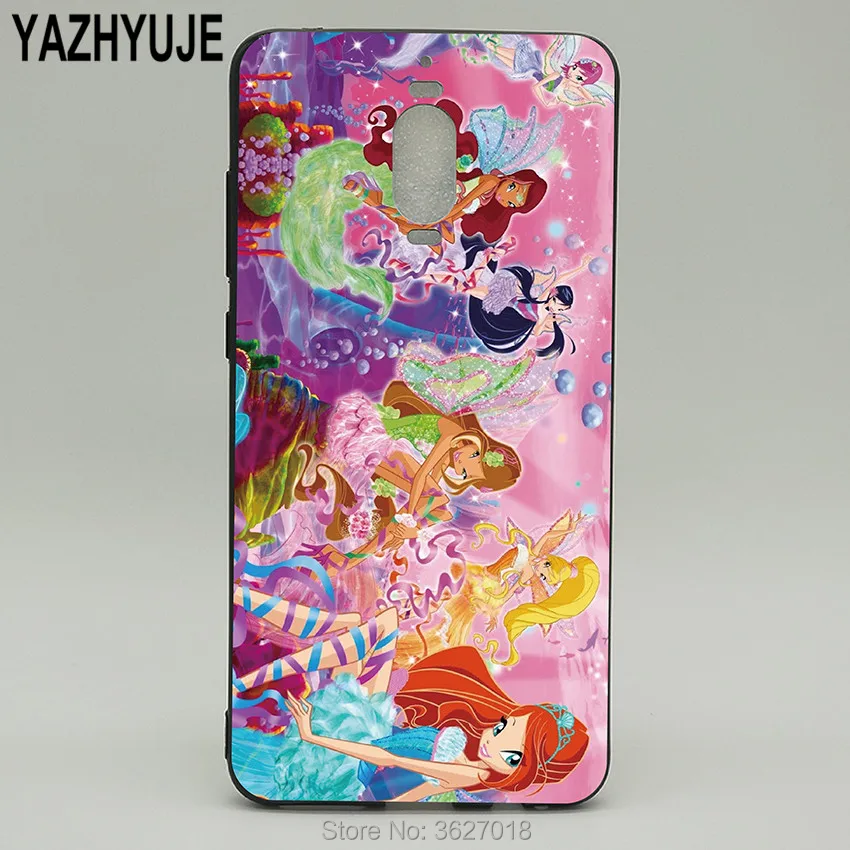 

YAZHYUJE For Huawei mate 9 pro Case black Soft TPU Back Cover Silicon for Huawei mate 9 WINX Patterned Phone Case