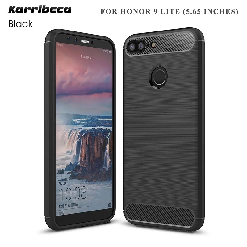 

Carbon fiber silicone case for Huawei Honor 9 Lite (5.65") funda hoesje shockproof tpu brushed cover coque etui husa tok kryt