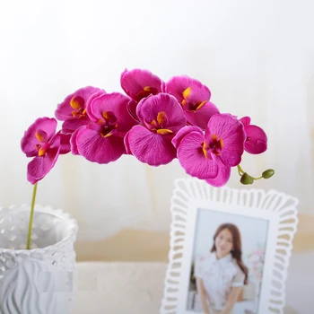 

5pics 8Head Artificial flowers fake Phalaenopsis Silk Flower Fashion Butterfly Orchid Bouquet Party DIY Wedding Home Decoration