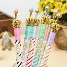 12 шт./партия каваи полоса Корона гель для дизайна ручка милые канцелярские принадлежности Подарочная гелевая ручка и карандаш офисные и школьные принадлежности G038