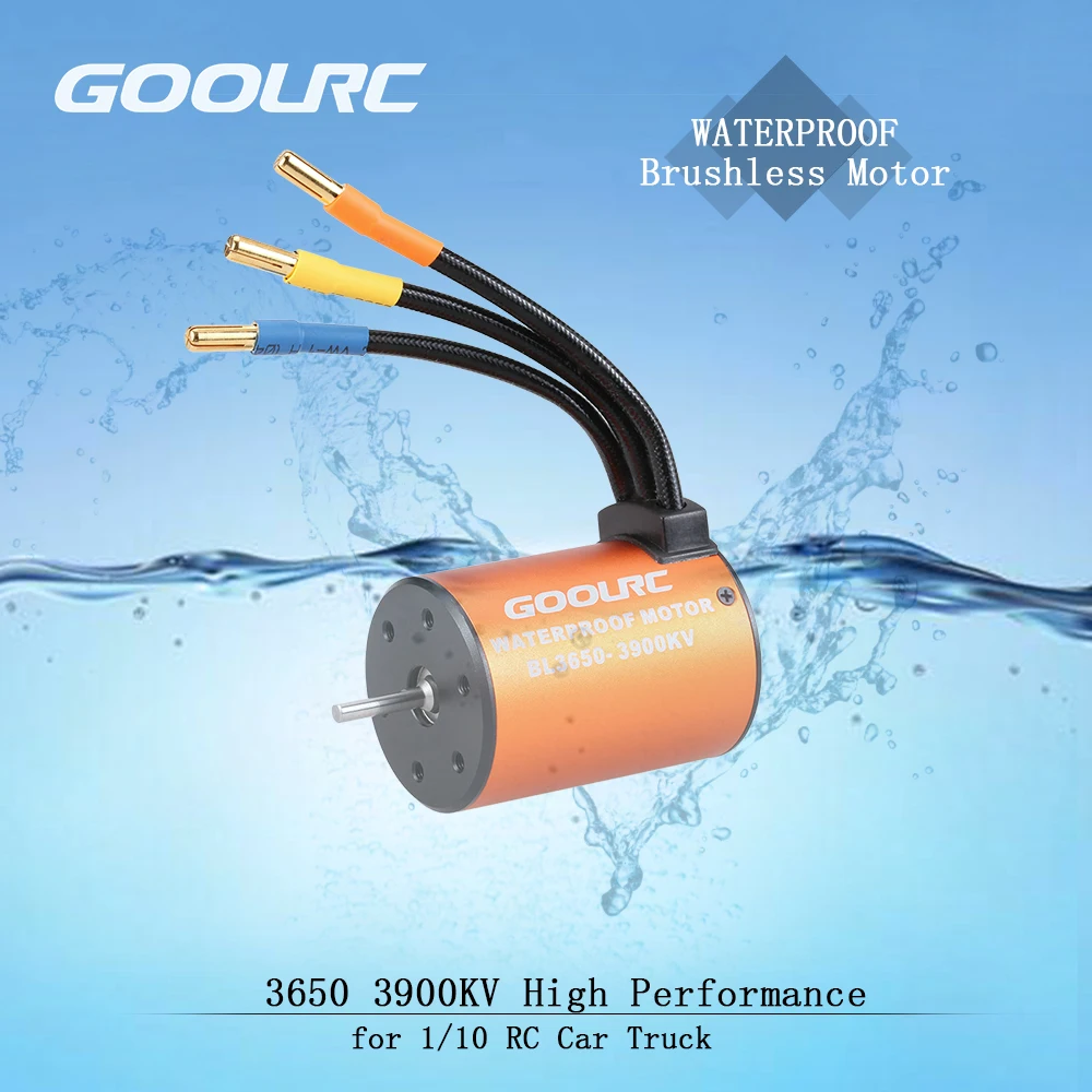 GoolRC обновленный водонепроницаемый 3650 3900KV RC бесщеточный двигатель с 60A ESC комбо набор для 1/10 RC Автомобиль Грузовик Мотор Комплект