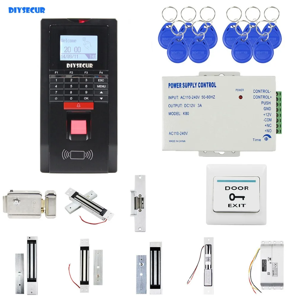Diysecur Tcp Ip Fingerprint Id Card Reader Keypad Door Access Control Kit Magnetic Lock Door
