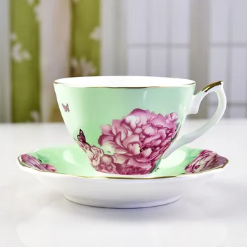 

Factory Wholesale European Bone China Coffee Cup And Saucer Ceramic Tea bei tao zhuang Customizable Gift Coffee