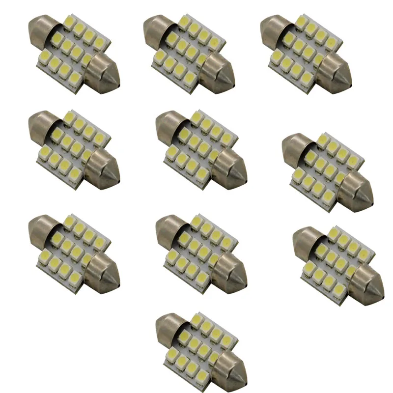 

Franchise Car light 10PCS Festoon 31mm 12 LED SMD 0.5W Light lamp Car Bulbs White 3021 3022 DE3175 DC 12V 17mm x 31mm #0428