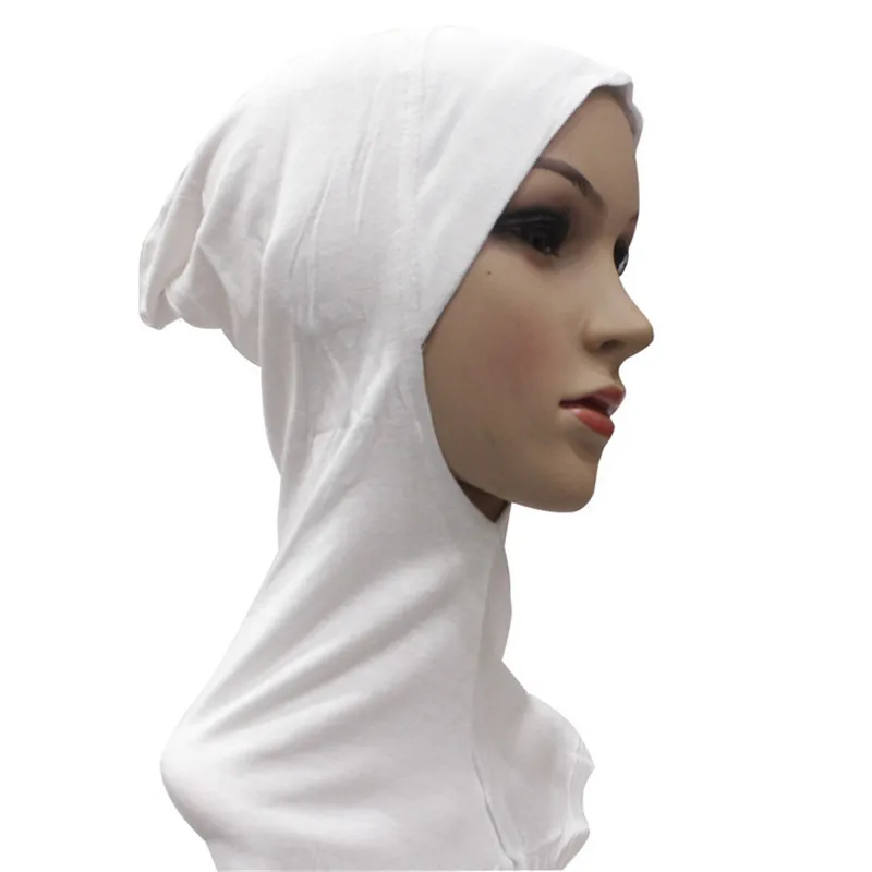 Женский элегантный скромный мусульманский исламский шарф Рамадан мягкий легкий Джерси мгновенный хиджаб длинный платок легко носить - Цвет: Underscarf-White